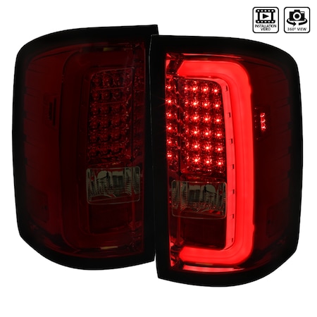 Spec-D Tuning 14-16 GMC Sierra LED Tail Lights - Red/Smoke LT-SIE14RGLED-TM